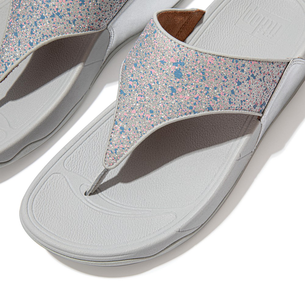 Fitflop Womens Sandals Silver - Lulu Shimmer Toe-post - 81ENMLOCT